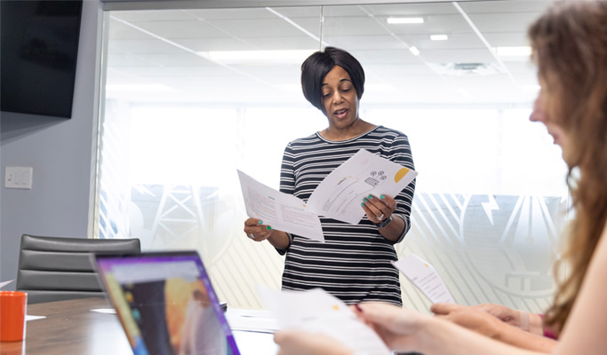 Andrea presenting to a DEI group