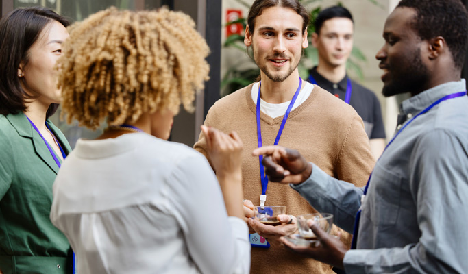 Colleagues in conversation